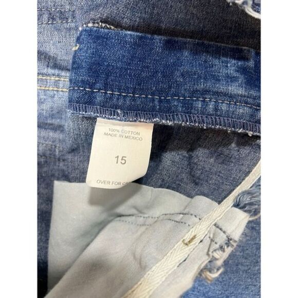 R4R Jeans Slit Skirt Frayed‎ Waist & Hem Denim Distressed Size 15 - Picture 4 of 9